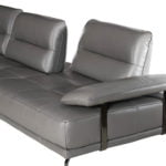 L-shaped Rozel Gold Grey Leather Sofa