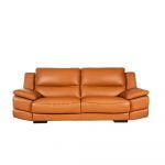 Rozel Gold Latex Classic Brown Leather Sofa