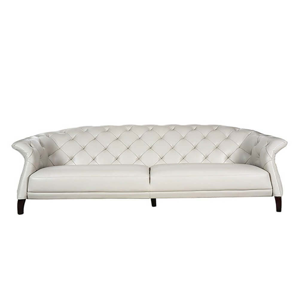 Rozel Gold White Leather Sofa Living room