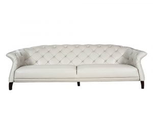 Rozel Gold White Leather Sofa Living room