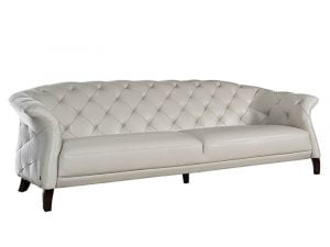 Rozel Gold White Leather Sofa Living room