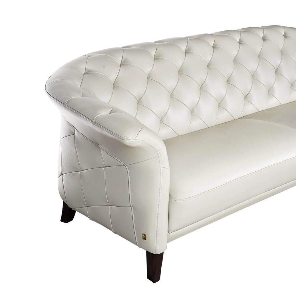 Rozel Gold White Leather Sofa Living room