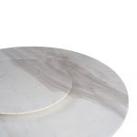 Rozel White Marble Top Lazy Susan Dining Table