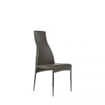 Rozel Black Grey Leather Tall Dining Chair Furniture