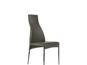 Rozel Black Grey Leather Tall Dining Chair Furniture