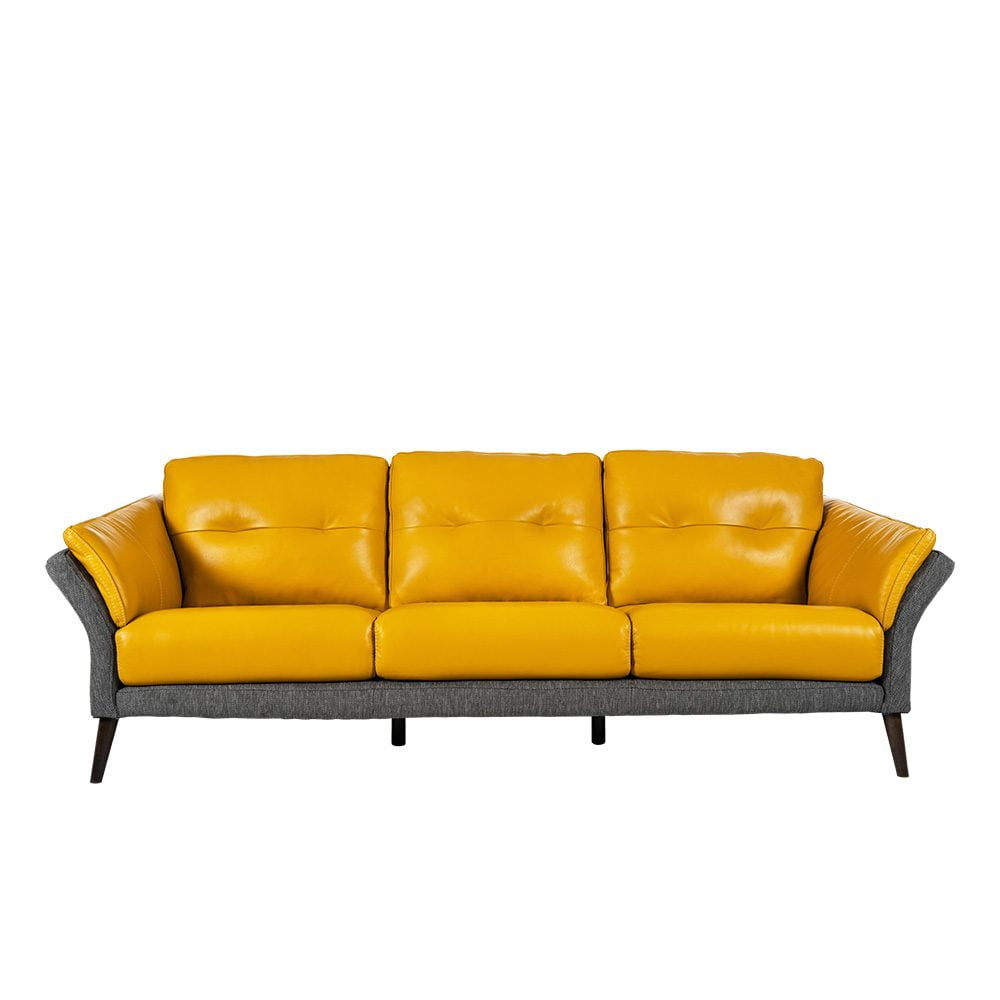 Rozel Gen-R Yellow Grey Fabric Leather Sofa Living room