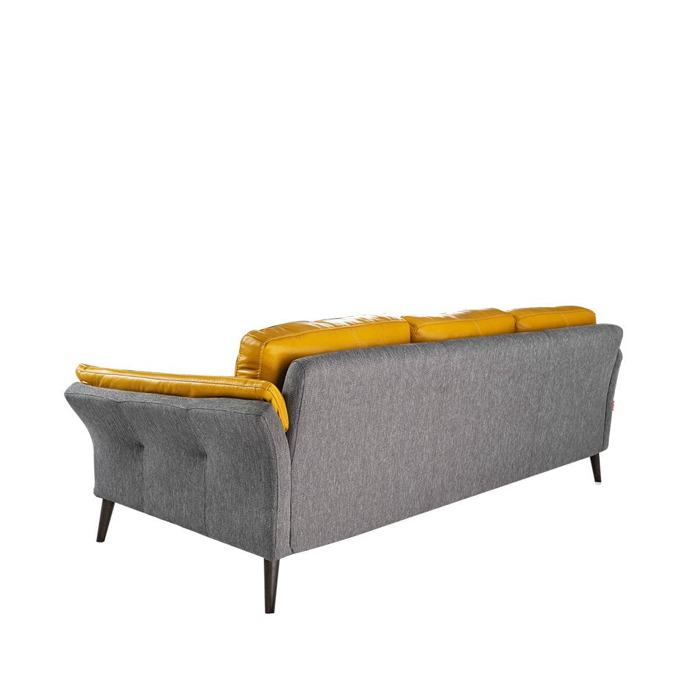 Rozel Gen-R Yellow Grey Fabric Leather Sofa Living room