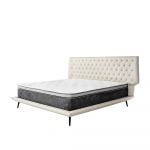 Rozel Bed Frame White Leather Queen Size Bedroom