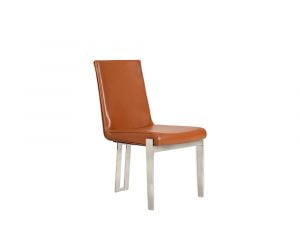 Rozel Classic Orange Leather Dining Chair furniture
