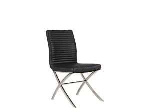 Rozel Black Classic Contemporary Leather Dining Chair