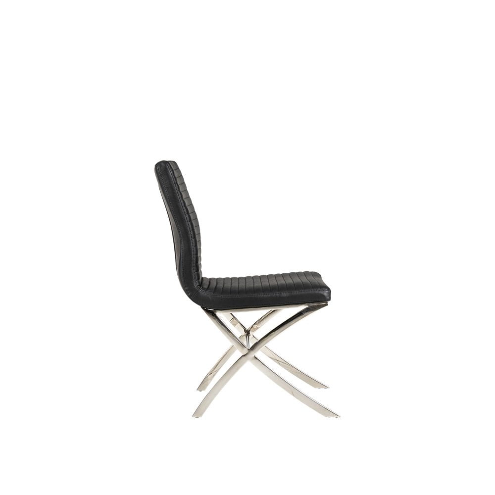 Rozel Black Classic Contemporary Leather Dining Chair