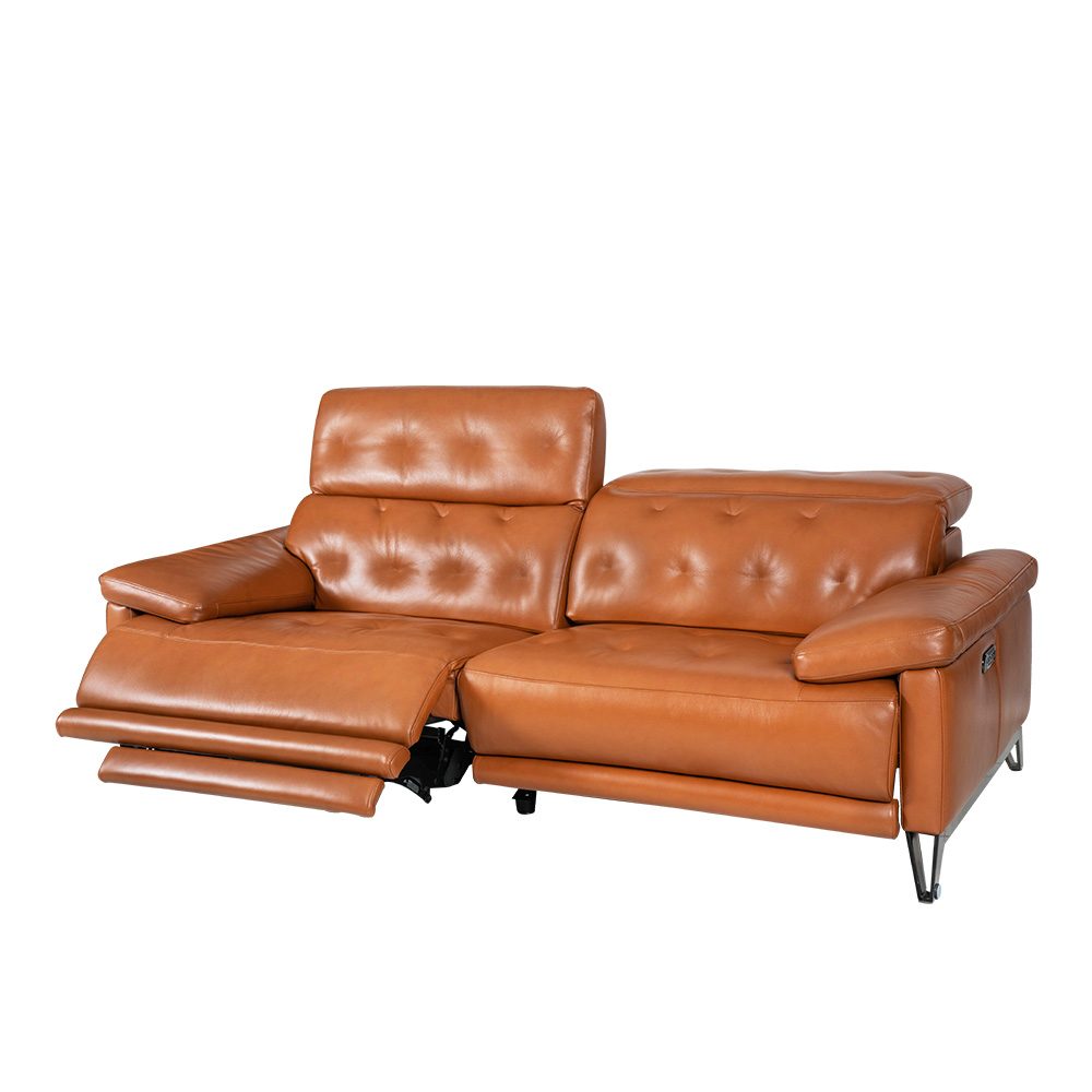 Rozel Power Recliner Brown Leather Sofa Living room