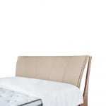 Rozel Bed Frame Beige Fabric Queen Size Bedroom