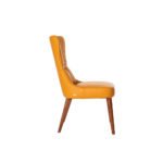 Rozel Khayu Yellow Pumpkin Leather Dining Chair