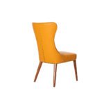 Rozel Khayu Yellow Pumpkin Leather Dining Chair