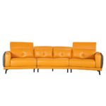 Rozel Signature Yellow Mustard Leather Sofa Living room