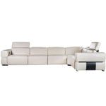 Rozel Power Recliner White Leather Sofa Living room